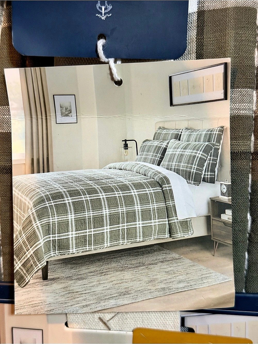 Brooks Brothers Cotton Slub Quilt & Shams Set King Plaid Quilt & Shams Set NWT